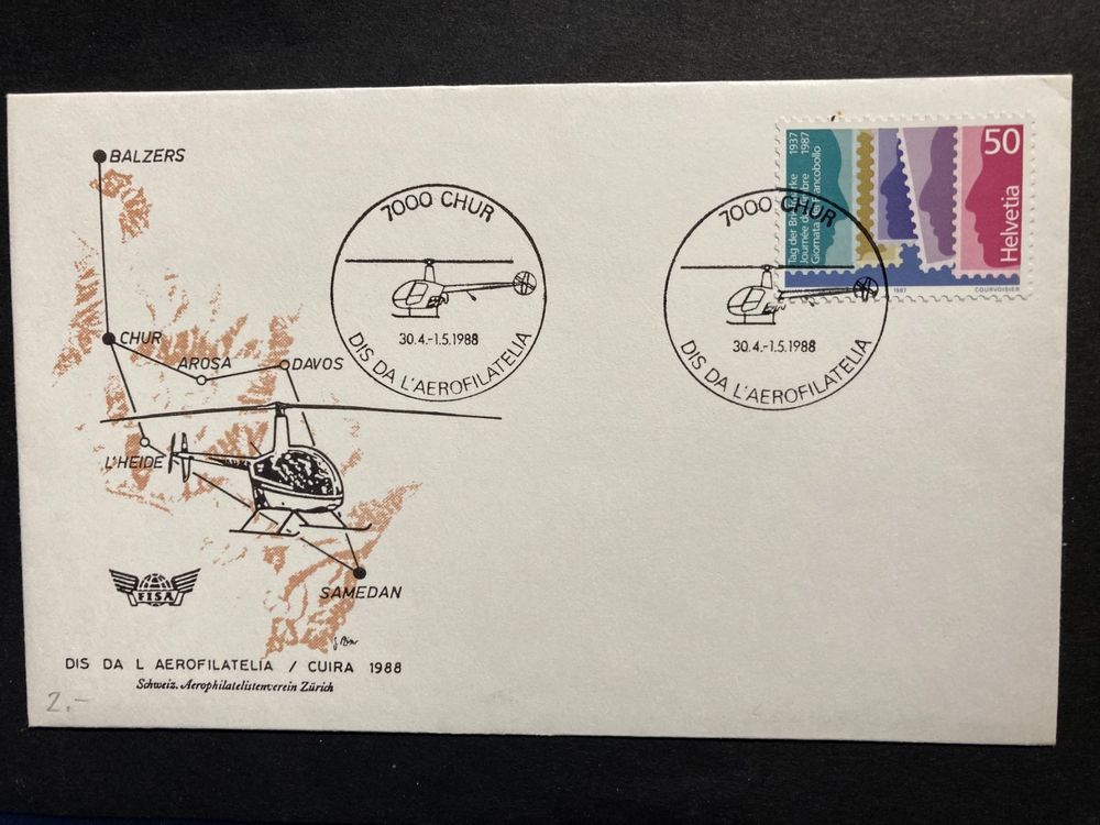 Schweiz 1988 Sonderbrief Tag D Aerophilatelie Chur Kaufen Auf Ricardo