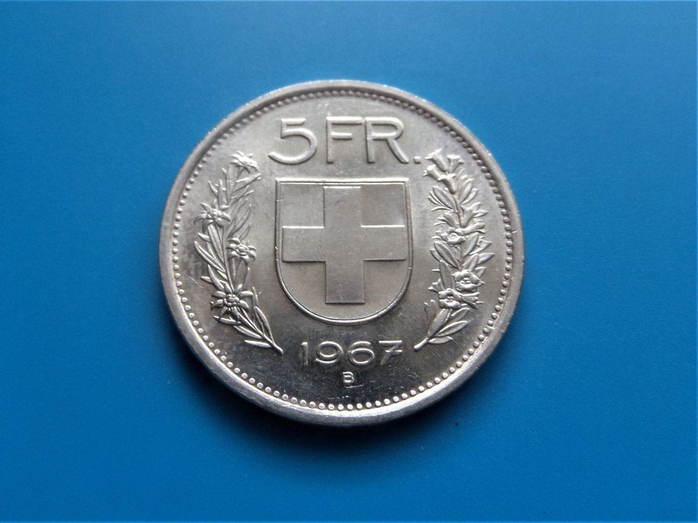 TOP CH 5 Fr 1967 fast unz Silber Münze Kaufen auf Ricardo