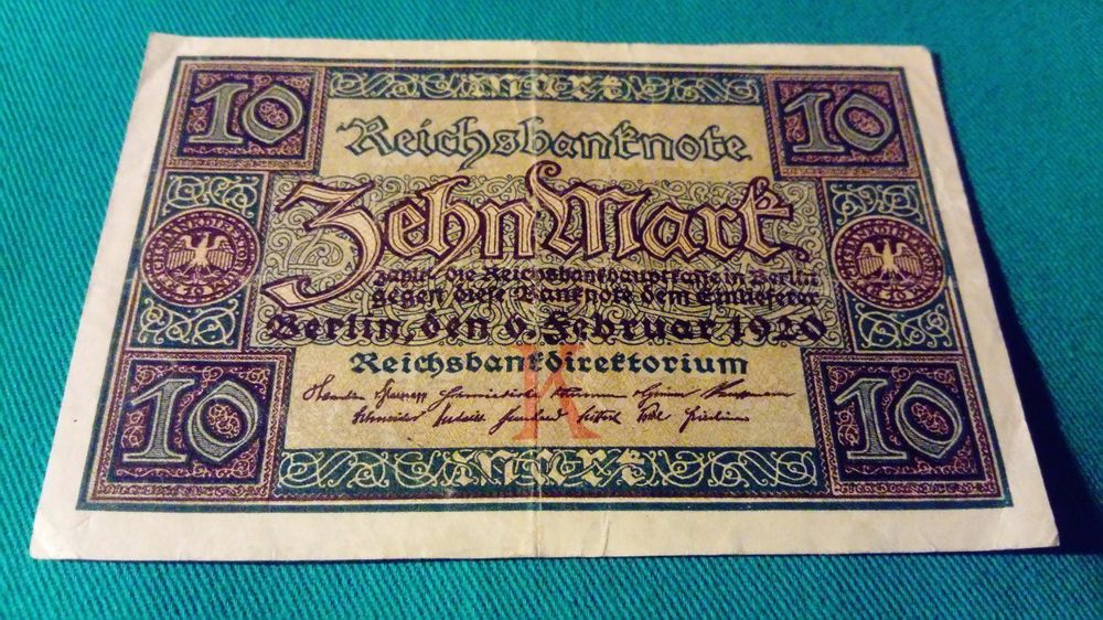 Deutsche Reichsbanknote 10 Mark 1920 Kaufen Auf Ricardo