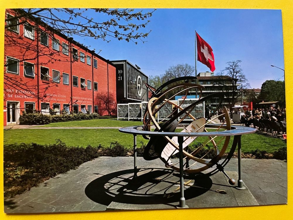 BASEL Mustermesse Eingang Mit Sonnenuhr Ansichtskarte Kaufen Auf