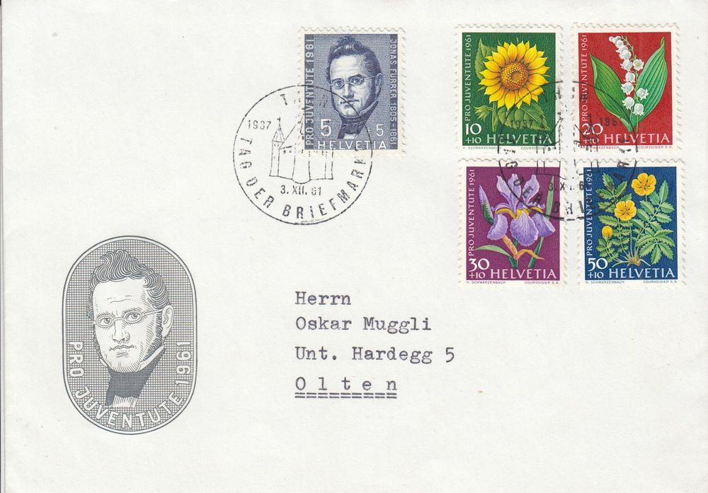 PJ Satz Von 1961 Mit Tag Der Briefmarke 03 12 1961 Auf Brief Kaufen