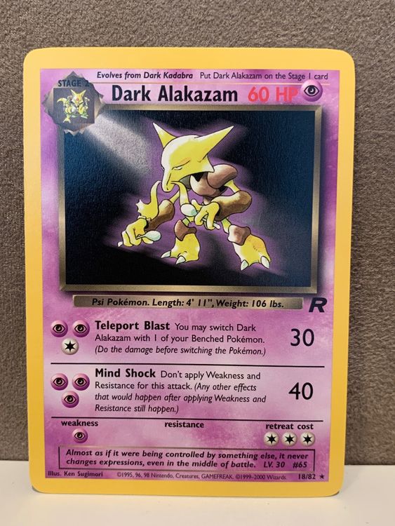 18 82 Dark Alakazam Rare ENG Pokemon Team Rocket Kaufen Auf Ricardo