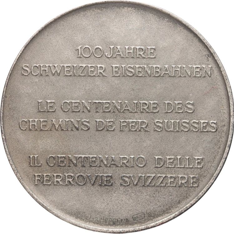 Schweiz Medaille 100 Jahrfeier Der Schweizer Eisenbahnen Kaufen Auf