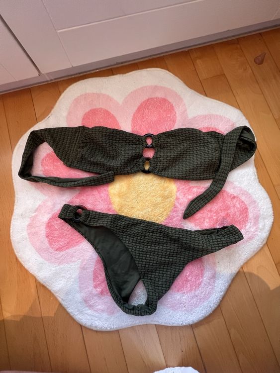 Calzedonia Bikini Olivgrün mit Ringe Vintage Stil Gebrauch Gebraucht