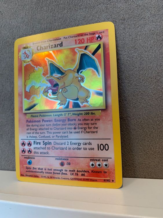 4 102 Charizard Glurak Holo ENG Pokemon Base Set Kaufen Auf Ricardo