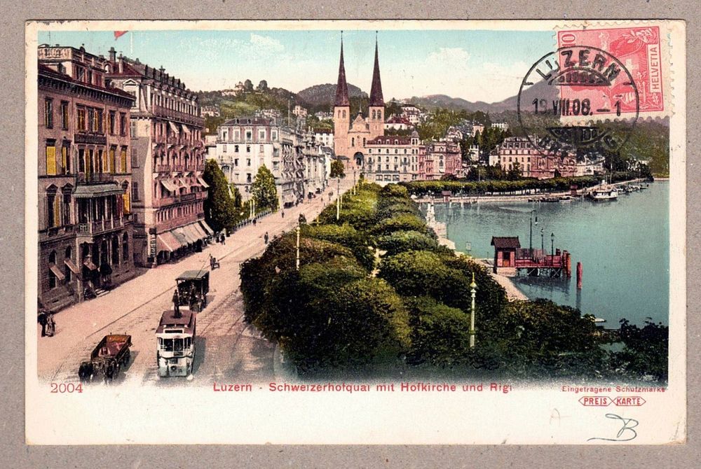 Luzern 1908 Schweizerhofquai Mit Hofkirche Und Rigi Kaufen Auf Ricardo