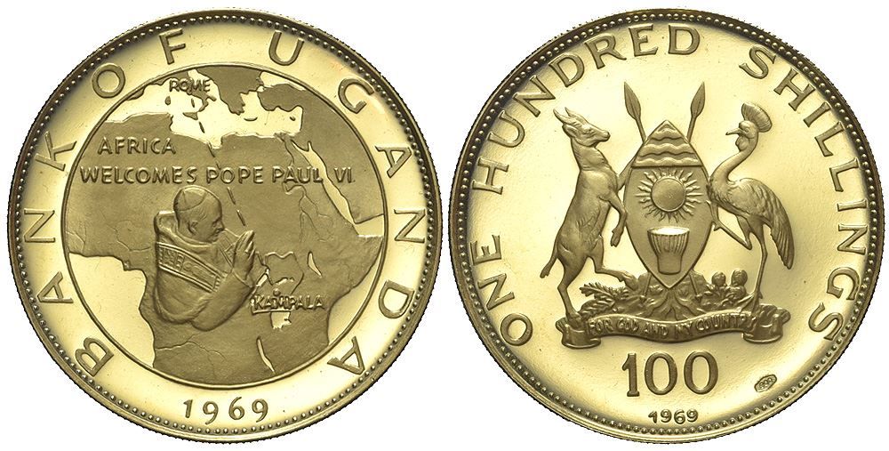 Uganda 100 Shillings 1969 Gold Paul VI Kaufen Auf Ricardo