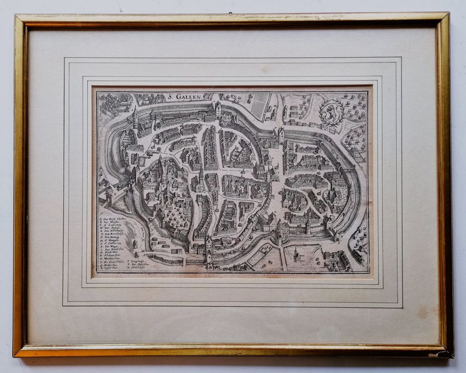 Original Kupferstich Der Stadt Gallen Von M Merian Kaufen Auf