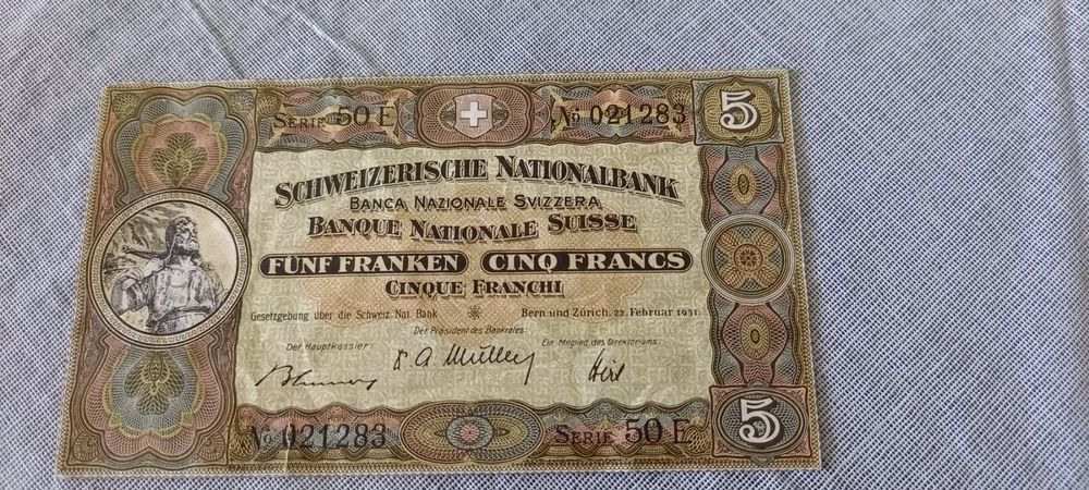 5 Fr Note 1951 Bankfrisch Kaufen Auf Ricardo