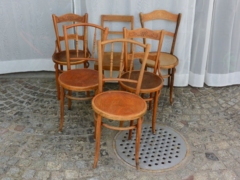 Vintage Bistrostühle Holz alt 6 Stück Kaufen auf Ricardo