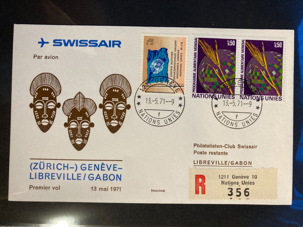 Uno Genf R Flugbrief Flug Swissair Genf Libreville Kaufen Auf