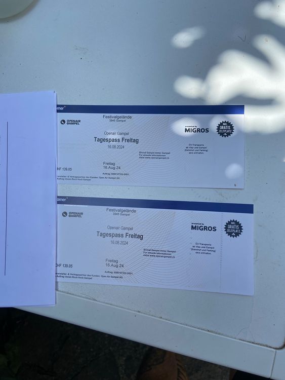 Zwei Tickets Gampel 16 08 2024 Tagespass Kaufen Auf Ricardo