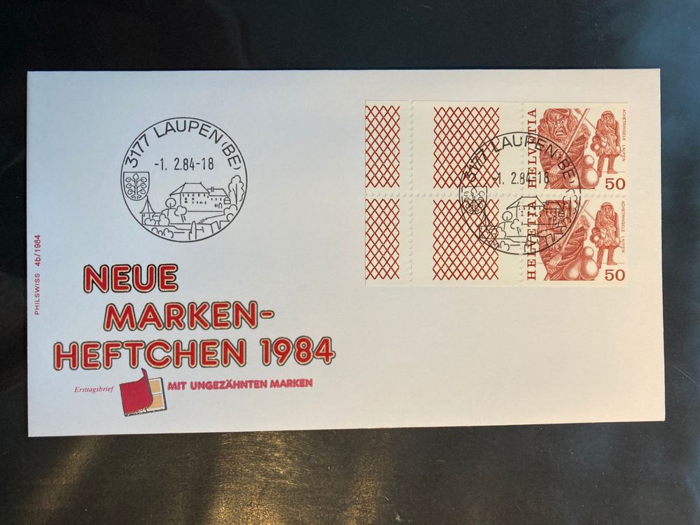 CH 1984 FDC MH Blatt 50Rp Achetringele Ortsstempel Laupen 2 Kaufen