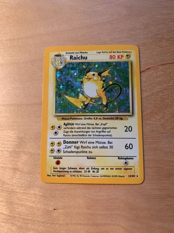 Pokemon Raichu Holo Base Set Kaufen Auf Ricardo