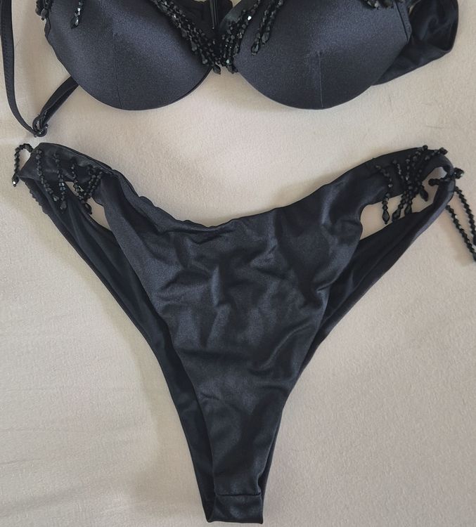 Schwarzer Bikini mit Pailletten Grösse X S Sommer Hit Gebraucht