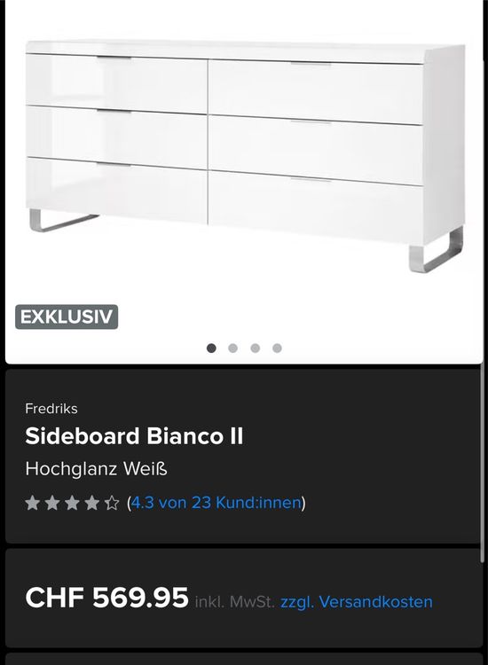 Sideboard Hochglanz Weiss Von Fredriks Kaufen Auf Ricardo