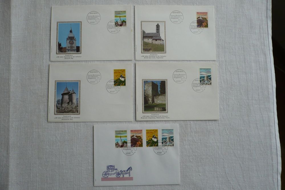 1987 5 FDC 200 Jahre Tourismus Satz Einzelm SBK 753 756 Kaufen