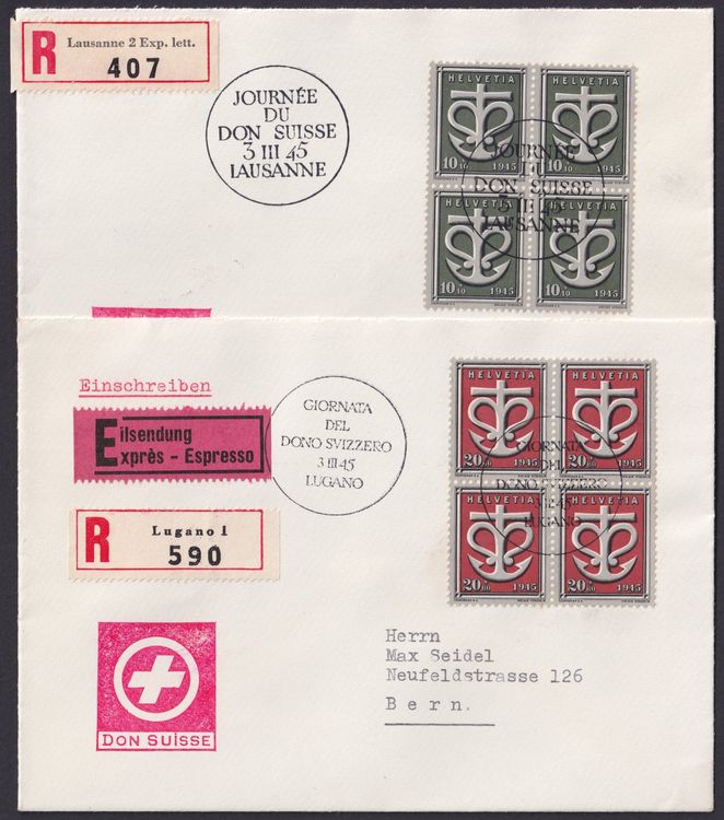 1945 Tag Der Briefmarke Viererblocks A Brief Von LAUS LOC Kaufen