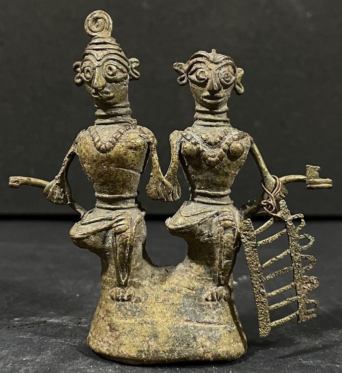 Antike Vergoldete Indien Bronze Figur eines Göttlichen Paare Kaufen