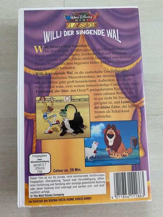 Vhs Willi Der Singende Wal Walt Disney Klassiker Kaufen Auf