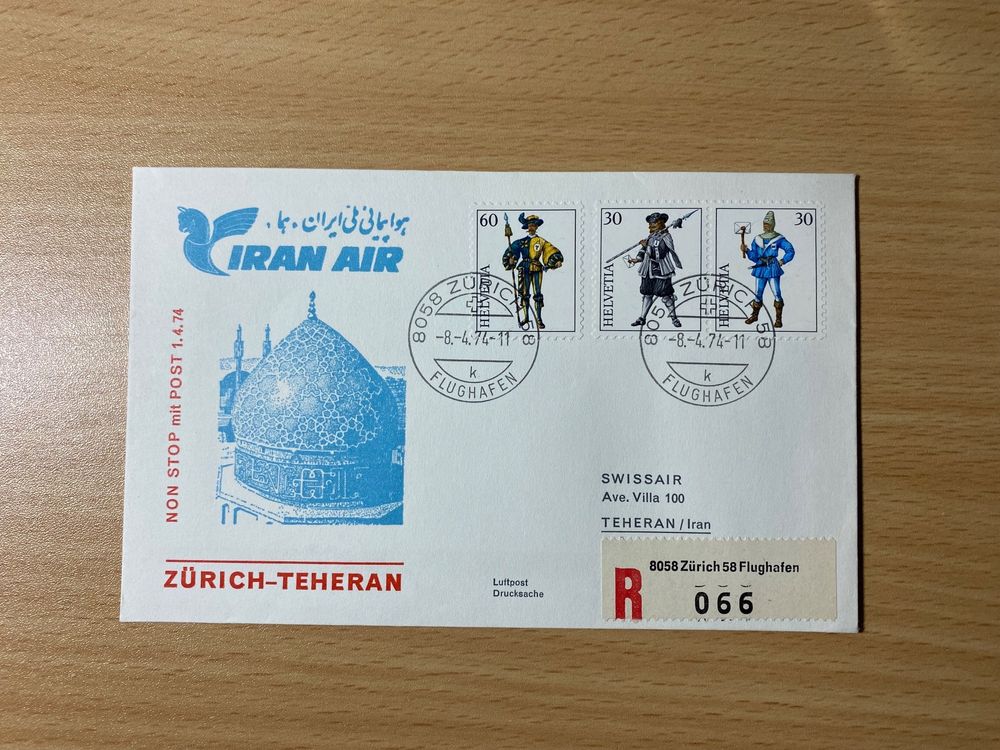 Iran Air Erstflug Zürich Teheran 1974 Kaufen auf Ricardo