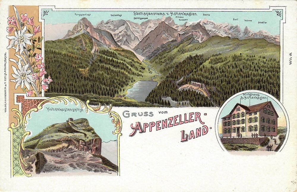 Sehr Alte Litho Karte Gruss Vom Appenzeller Land Kaufen Auf Ricardo