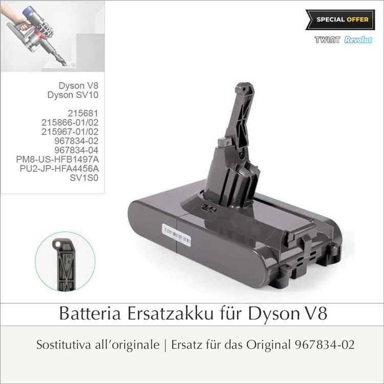 Akku für Dyson V8 6000 mAh SV10 215681 967834 02 Kaufen auf Ricardo