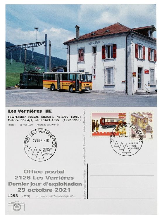 Les Verri Res Ansichtskarte Letzttag Post Postauto Fbw Sbb Kaufen Auf