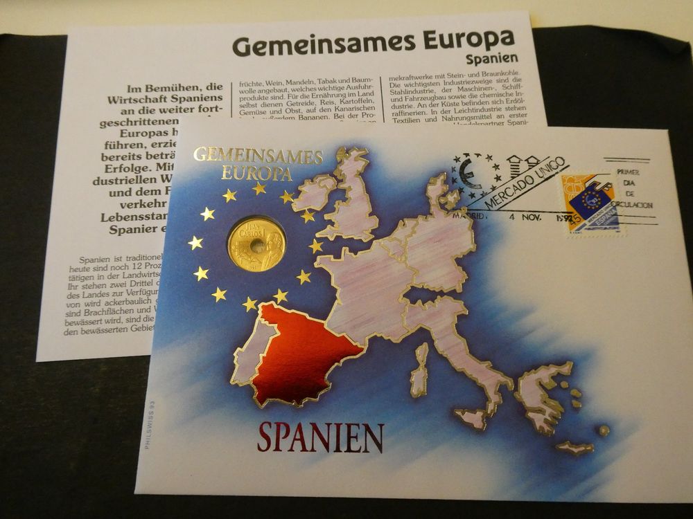 Spanien 1991 25 Pesetas unzirkuliert Münzbrief Kaufen auf Ricardo