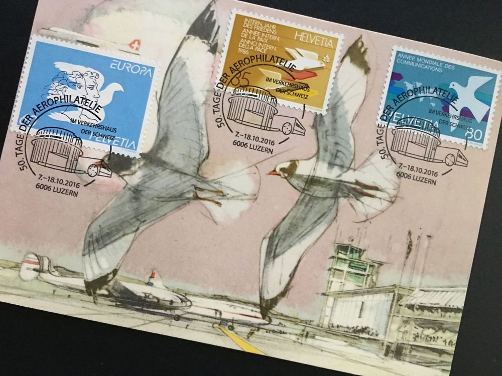 Stempel Tag Aerophilatelie Luzern Auf Karte Flughafen Kaufen