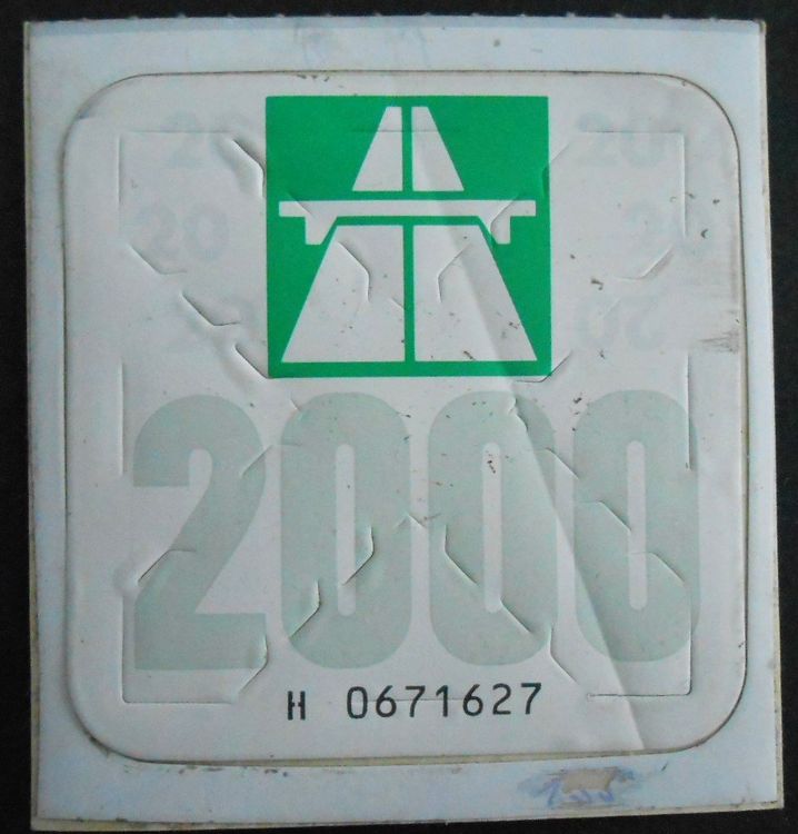 Vignette 2000 Autobahnvignette 2000 Originalträger RAR TEXT Kaufen