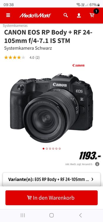 Canon Eos Rp Body Rf Mm F Is Stm Kaufen Auf Ricardo