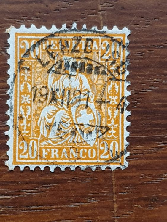 1862 Sitzende Helvetia Weisses Papier Vollstempel LENZBURG Kaufen