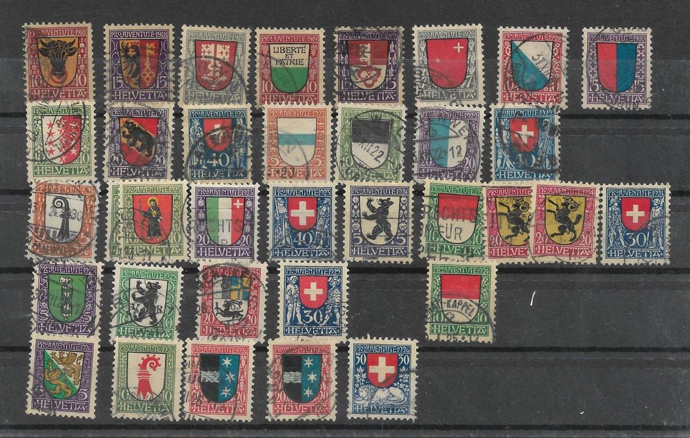 Pro Juventute Lot Wappen S Tze Ab Gestempelt Kaufen Auf