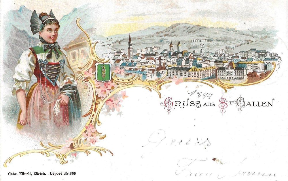 Gruss Aus St Gallen Tracht Litho 1899 Kaufen Auf Ricardo