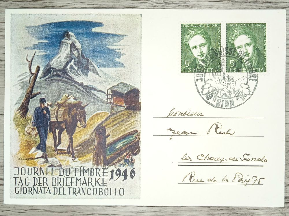 TR93 Carte Postale Suisse Journée du Timbre 1946 Kaufen auf Ricardo