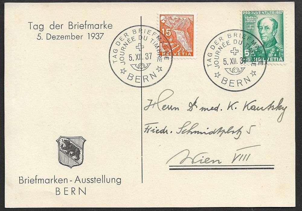 Privat Karte Bern Tag Der Briefmarke Top Frank Ab Kaufen