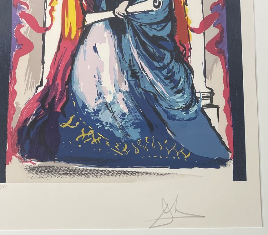 Salvador Dali Grosse Lithographie Handsigniert Lady Blue Kaufen Auf