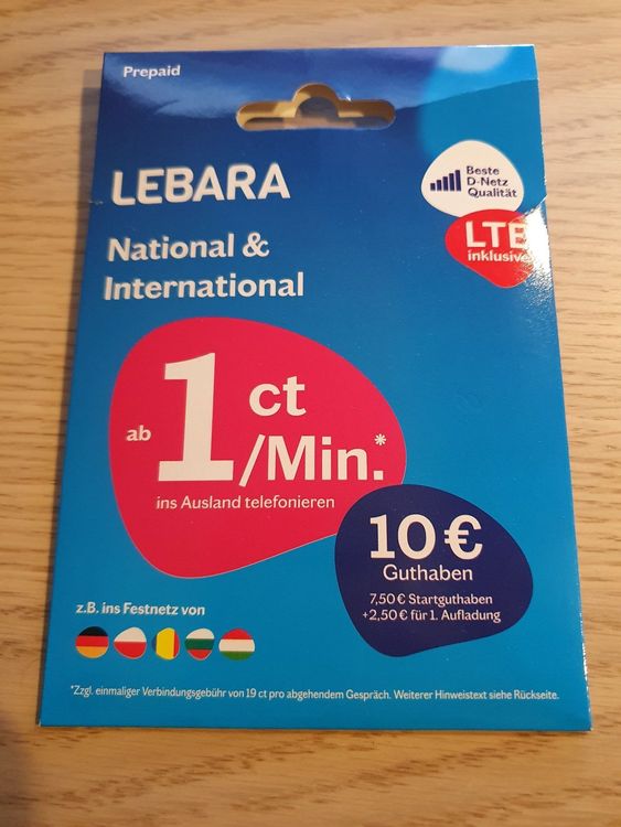 Lebara DE Prepaid SIM Karte Kaufen Auf Ricardo