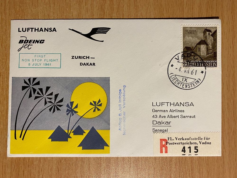 Lufthansa Erstflug Zürich Dakar 1961 Kaufen auf Ricardo