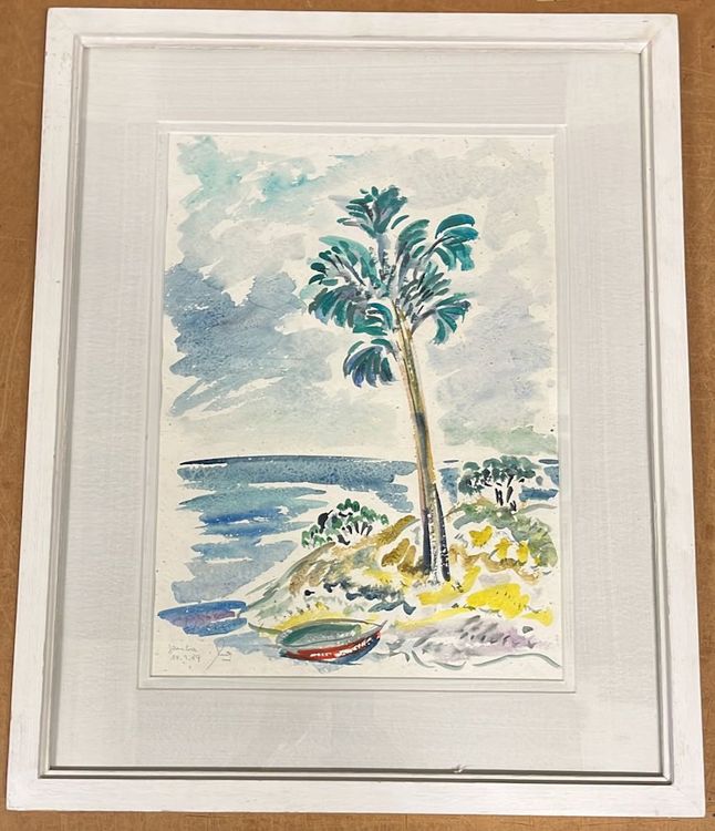 Aquarell Palme Am Strand Von Hans Hochreutener Id Kaufen Auf