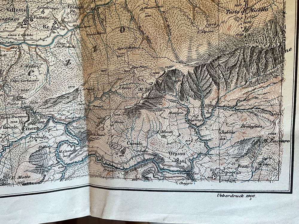 Topographischer Atlas der Schweiz Simplon Überdruck 1908 Kaufen auf