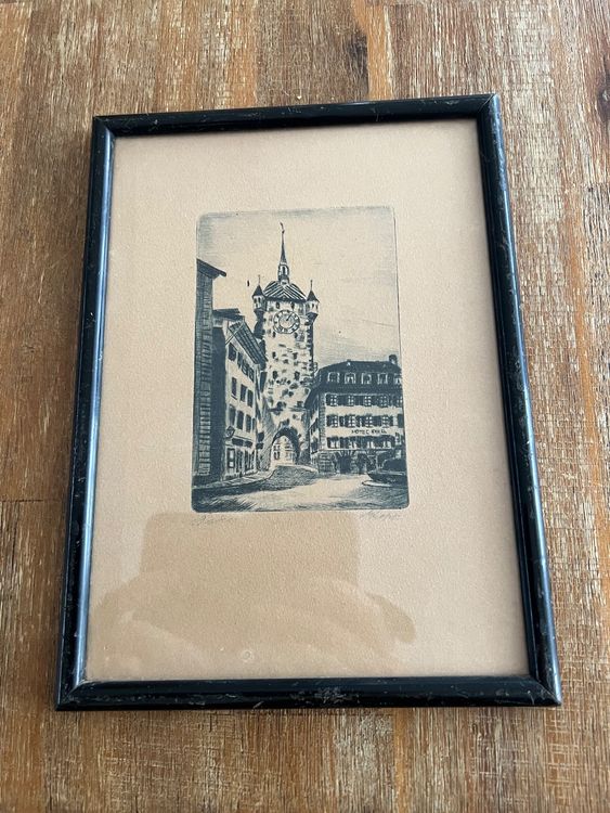 Lithographie Repr Sentant La Tour De Lhorloge De Baden Kaufen Auf