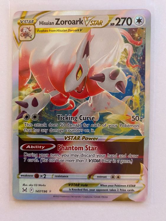 Pokemon Hisuian Zoroark VStar 147 196 Lost Origin EN Kaufen Auf Ricardo