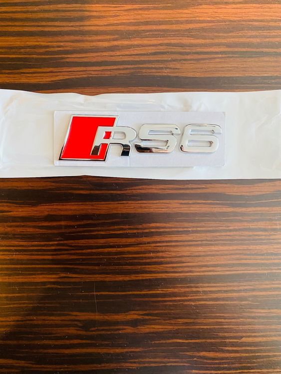 Audi RS6 Emblem Schriftzug Logo NEU In Rot Chrom Kaufen Auf Ricardo