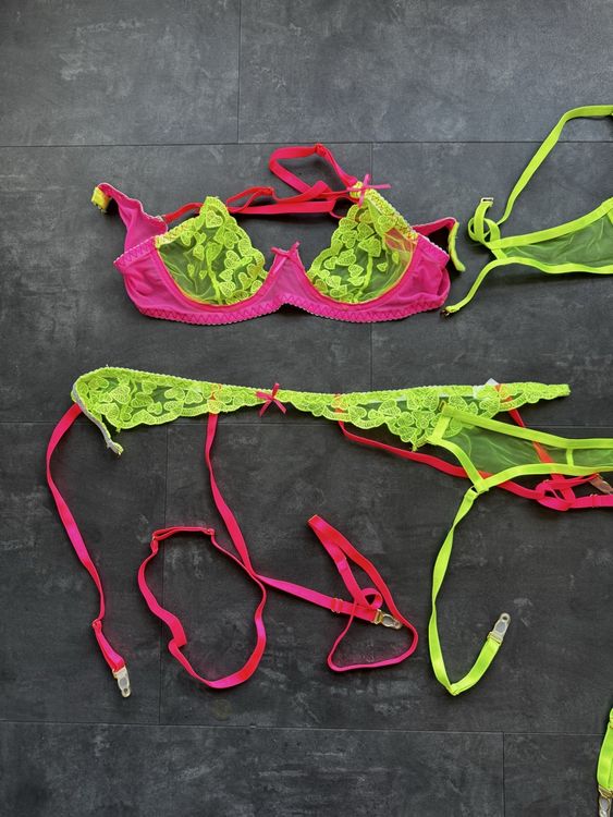 2 Unterwäsche sets neon lingerie dessous Neu gemäss Beschreibung