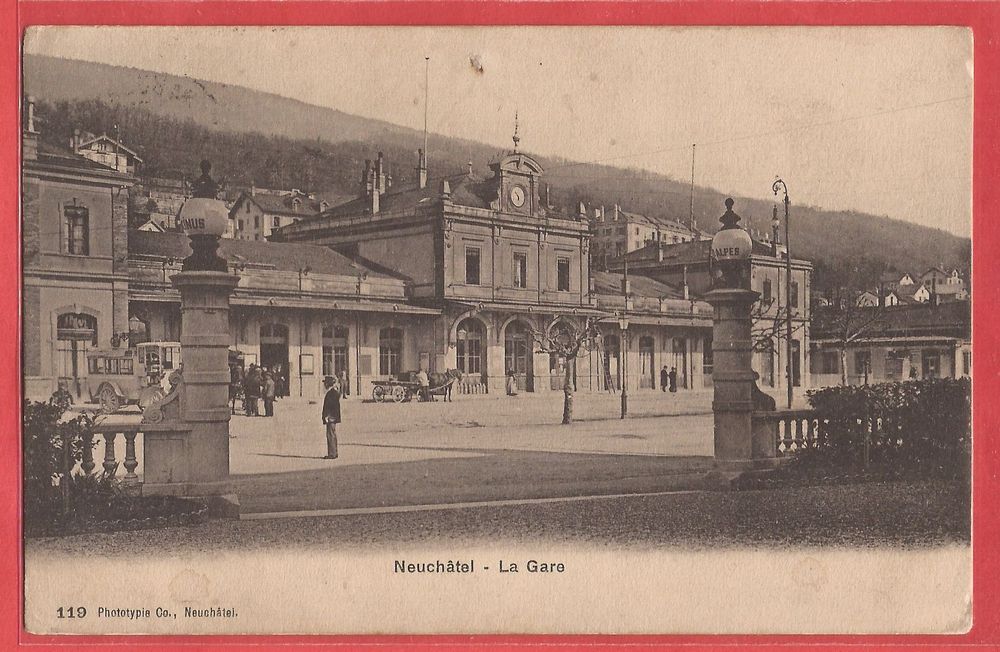 Neuchâtel La Gare Bahnhof mit Kutschen 1907 Kaufen auf Ricardo