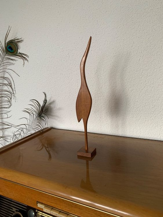 Kranich Teak Vintage Mid Century Deko Rockabilly 60er 50er Kaufen Auf