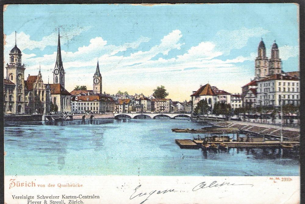 AK Zürich von der Quaibrücke 1903 Kaufen auf Ricardo