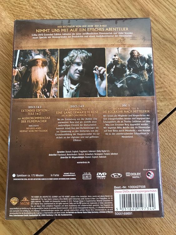 Der Hobbit Eine Unerwartete Reise Extended Edition 5 DiscDVD Kaufen